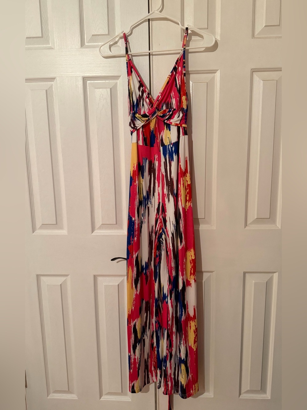 Colorful Abstract Print Jumpsuit - Spaghetti Strap